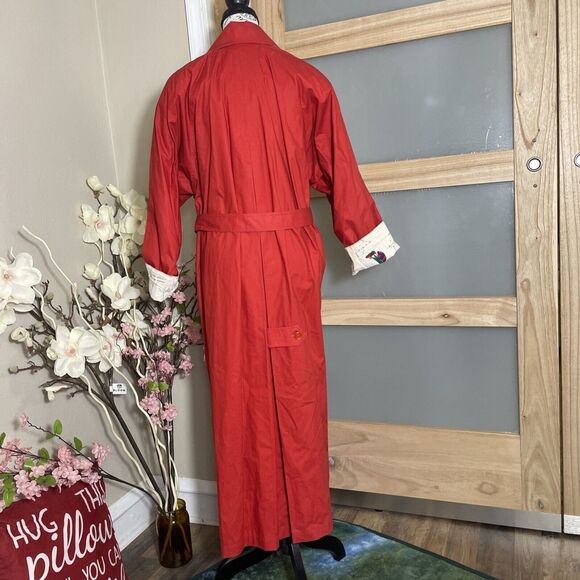 Fox Run Women Jacket Red Long Trench Cotton Fall Winter Coat - Picture 3 of 13
